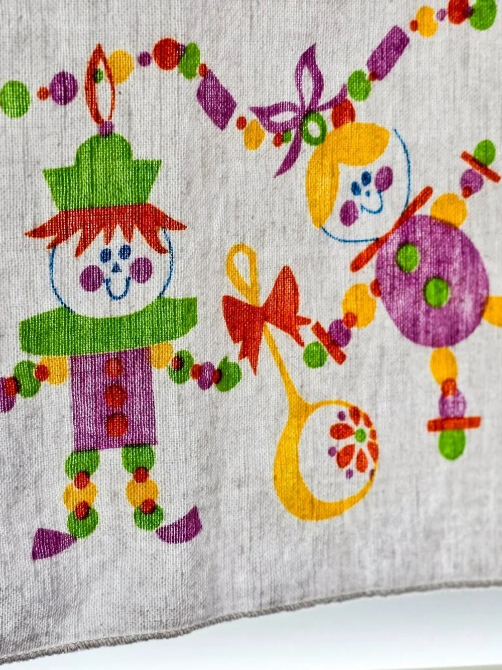 Vintage 1980's Comfort Flannel Receiving Blanket Set of 2 100% Cotton Clowns